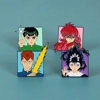 japanese cartoon cute anime yu yu hakusho enamel pin lapel pin brooch metal badge manga fans flair addition jewelry gift