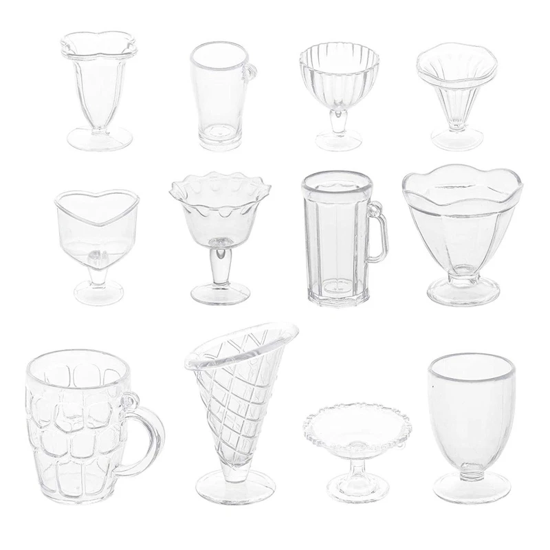 

Cream Glue Mini Cup Ultra-light Clay Food Toy Tableware 12Pcs/set Handmade Diy Materials Plastic Food Play Diy Cup