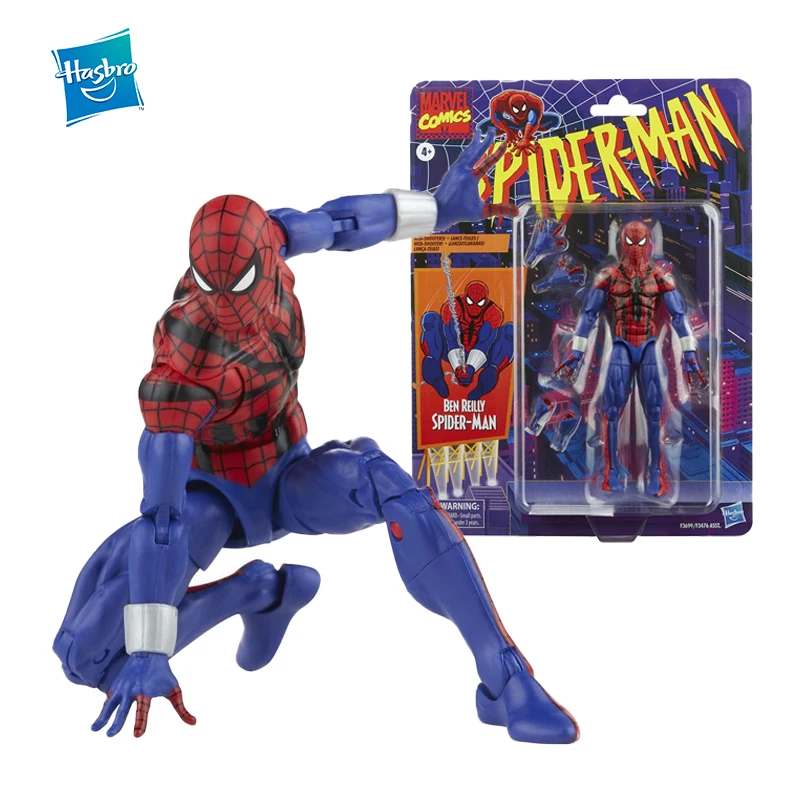 

Hasbro Spiderman Ben Reilly Marvel Legends The Avengers Animation Retro Series Action Figure 6 Inch Pvc Anime Modle Collect Toys