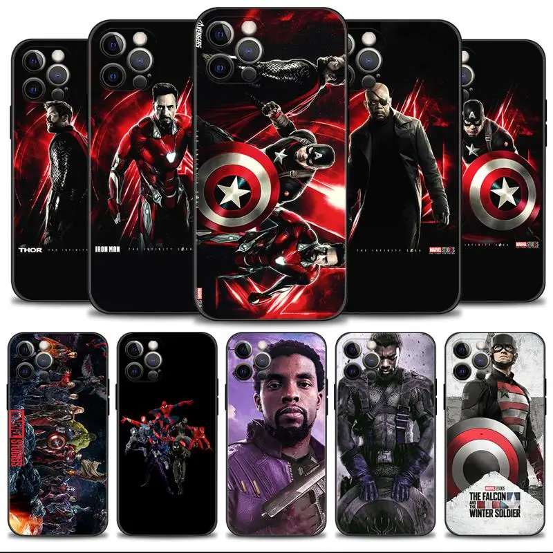 

Marvel Thor Iron Man Captain America Phone Case For Apple iPhone 14 13 12 11 Pro Max 13 12 Mini XS Max XR X 7 8 6 6S Plus Cover