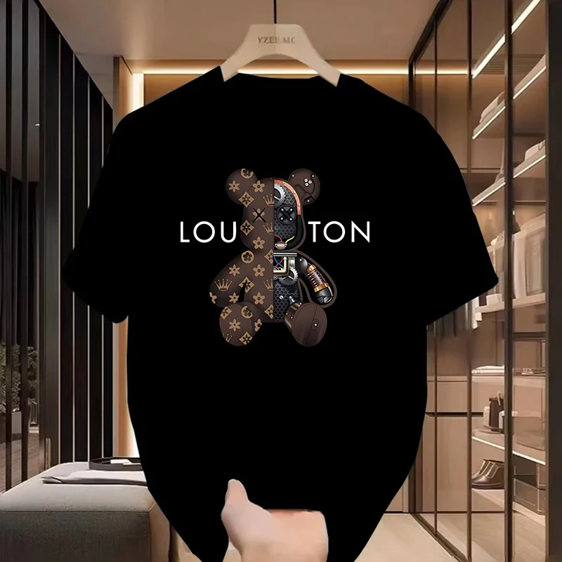 Футболка мужская с принтом Классическая хлопковая дышащая коротким рукавом