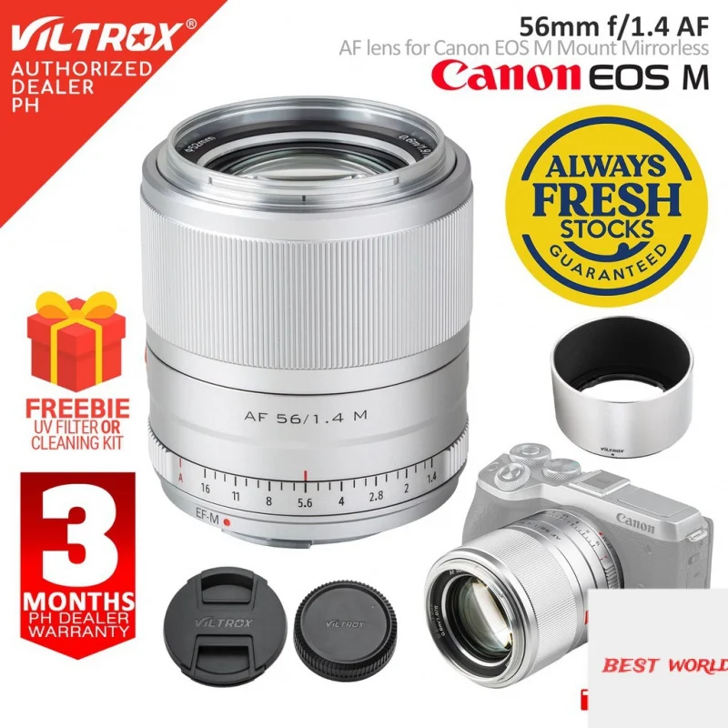 

Объектив VILTROX 56 мм f1.4 AF с автофокусом для беззеркальной камеры Canon EOSM EF-M APSC MVP