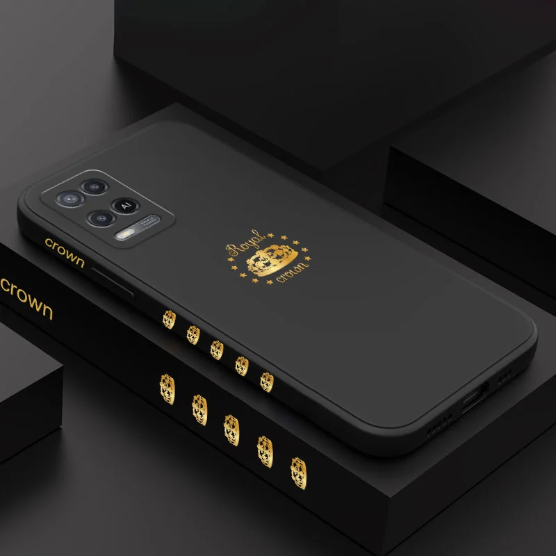 

Golden Crown Phone Case For OPPO A54 A74 A57 A96 A76 A36 A95 A12 A15 A15S A16 A16K A9 A5 2020 Reno 8 8Z 7 7Z 6 5 F9 4G 5G