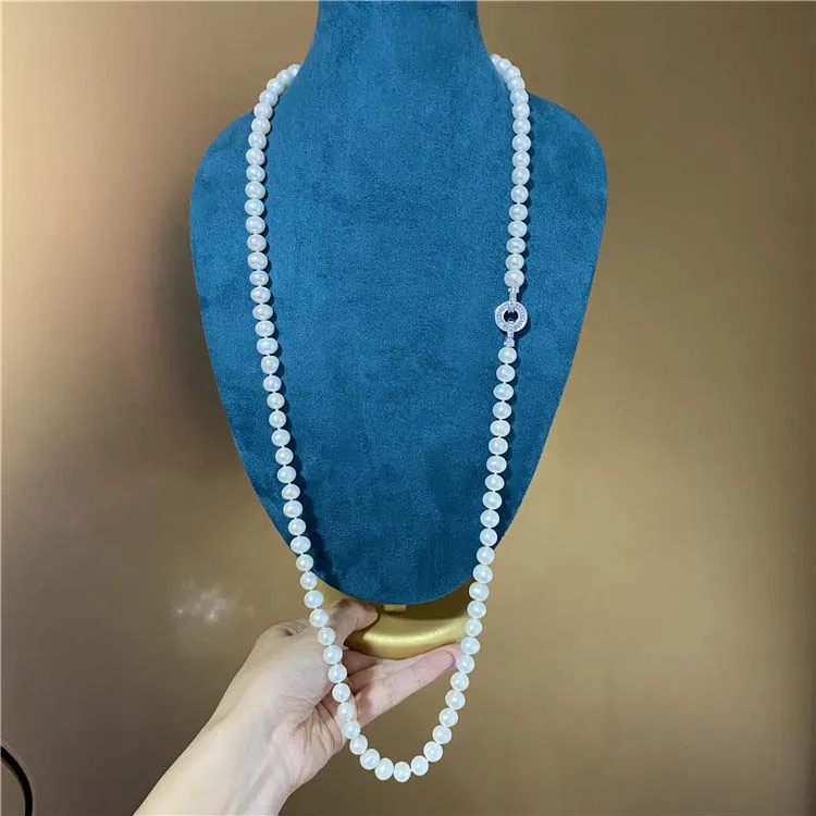 Ожерелье из натурального белого жемчуга 33 &quot10-11 мм