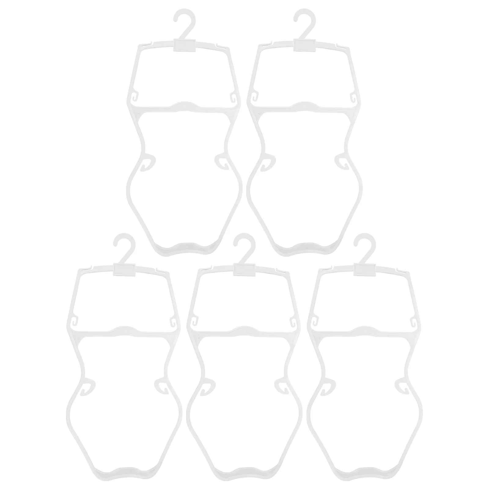 

5 Pcs Children's Suit Hanger Kids Clothes Plastic Hangers Swimsuit Rack White Toddler