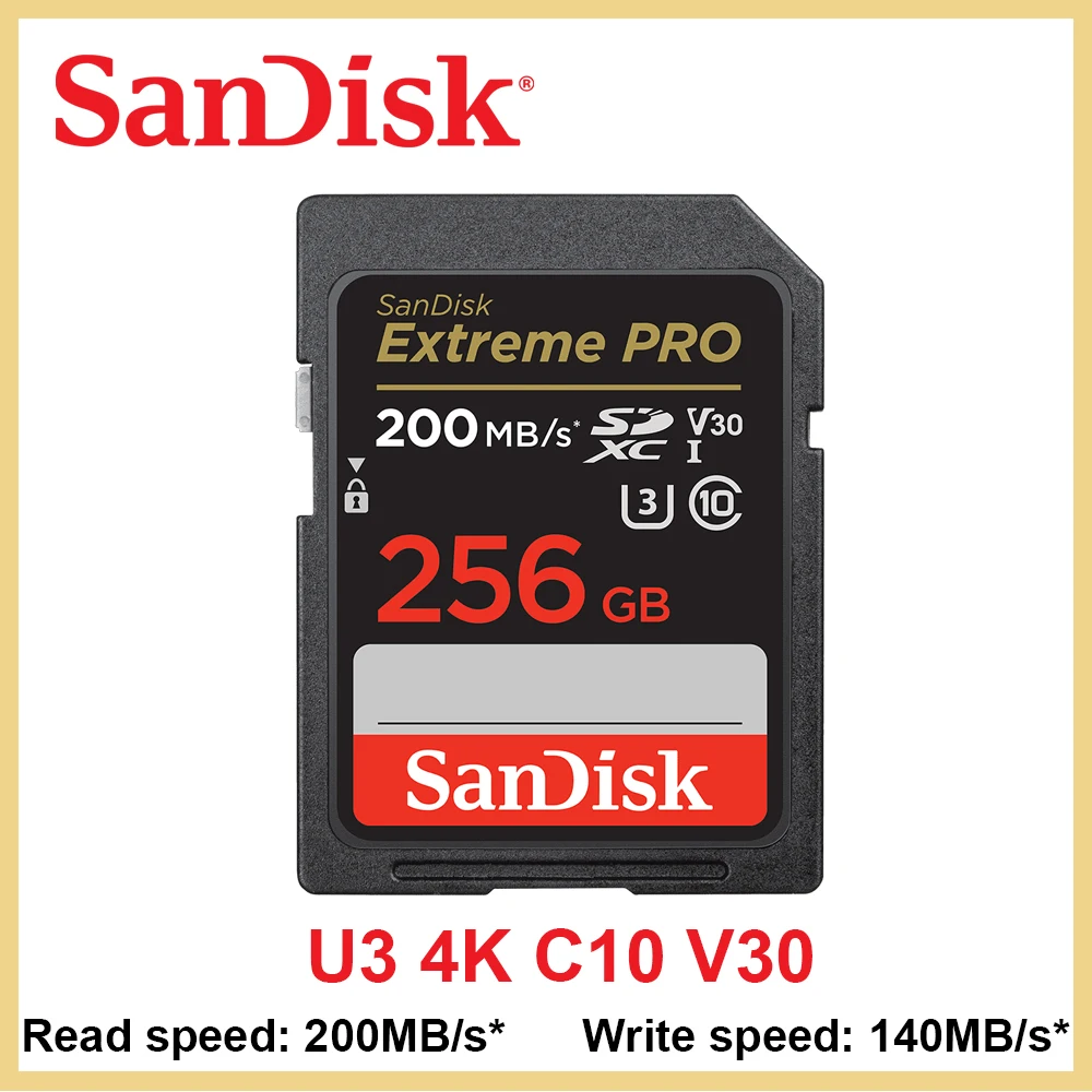 SD-Карта SanDisk Extreme PRO SDHC/SDXC 256 ГБ 512 128 64 32 U3 4k высокоскоростная C10 V30 для камеры - купить