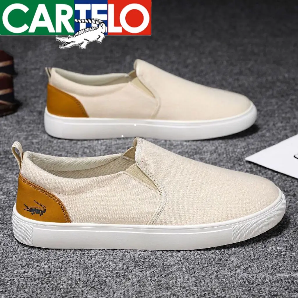 

CARTELO Canvas Shoes Men Summer Fashion Loafers Men Casual Shoes Breathable Walking Flat Men Shoes Outdoor Driving Shoes