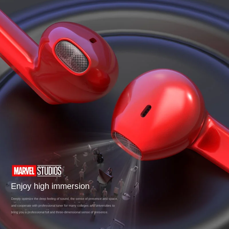 Гарнитура Bluetooth Disney Marvel BTMV18, двухканальная, для киберспорта, высокого качества, подходит для Apple iPhone, Huawei, Xiaomi, беспроводная.