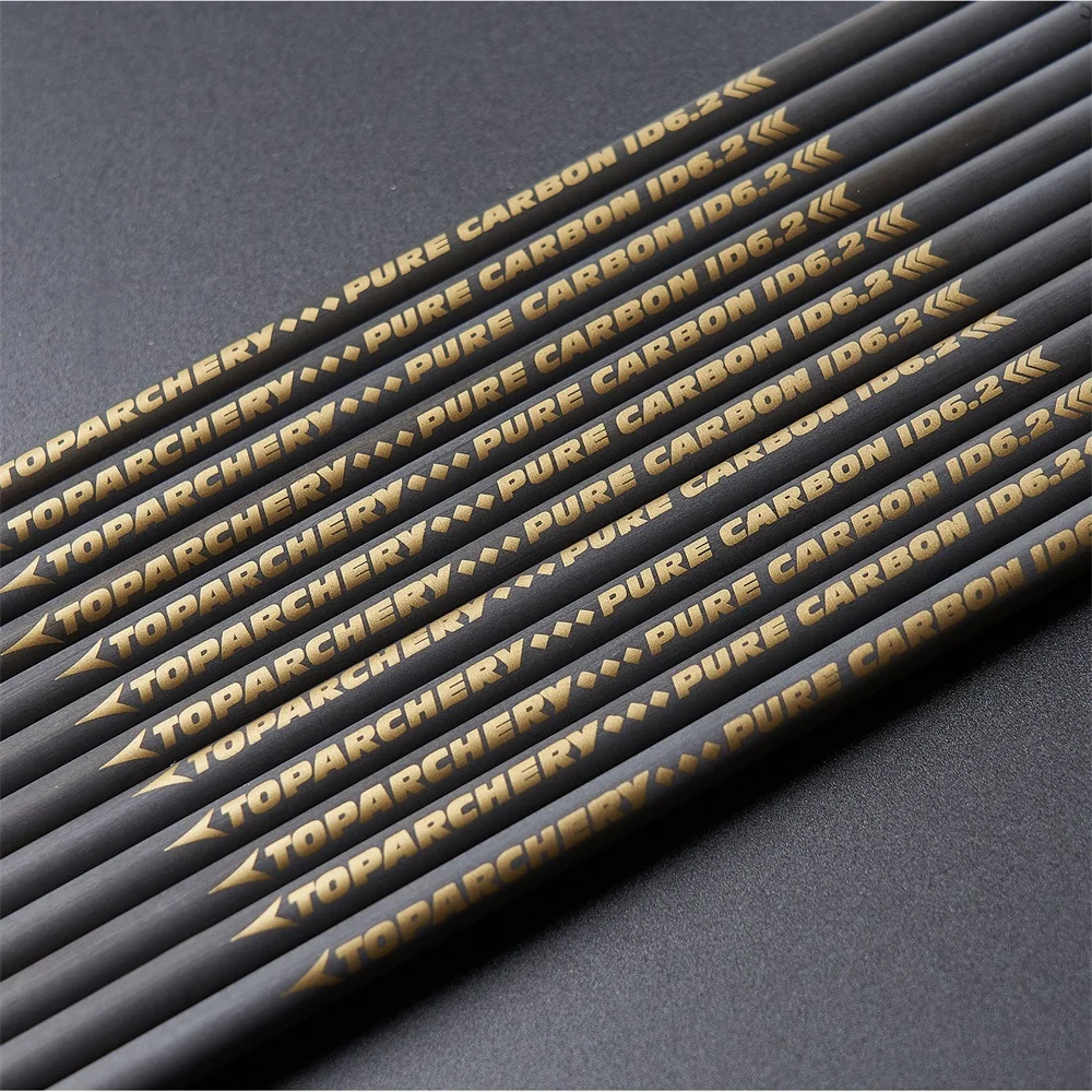 

6/12/24PCS 33Inch Archery Pure Carbon Arrows Shaft Raw Bare Carbon Rods ID 6.2mm for DIY Hunting Carbon Arrow Shooting Practice