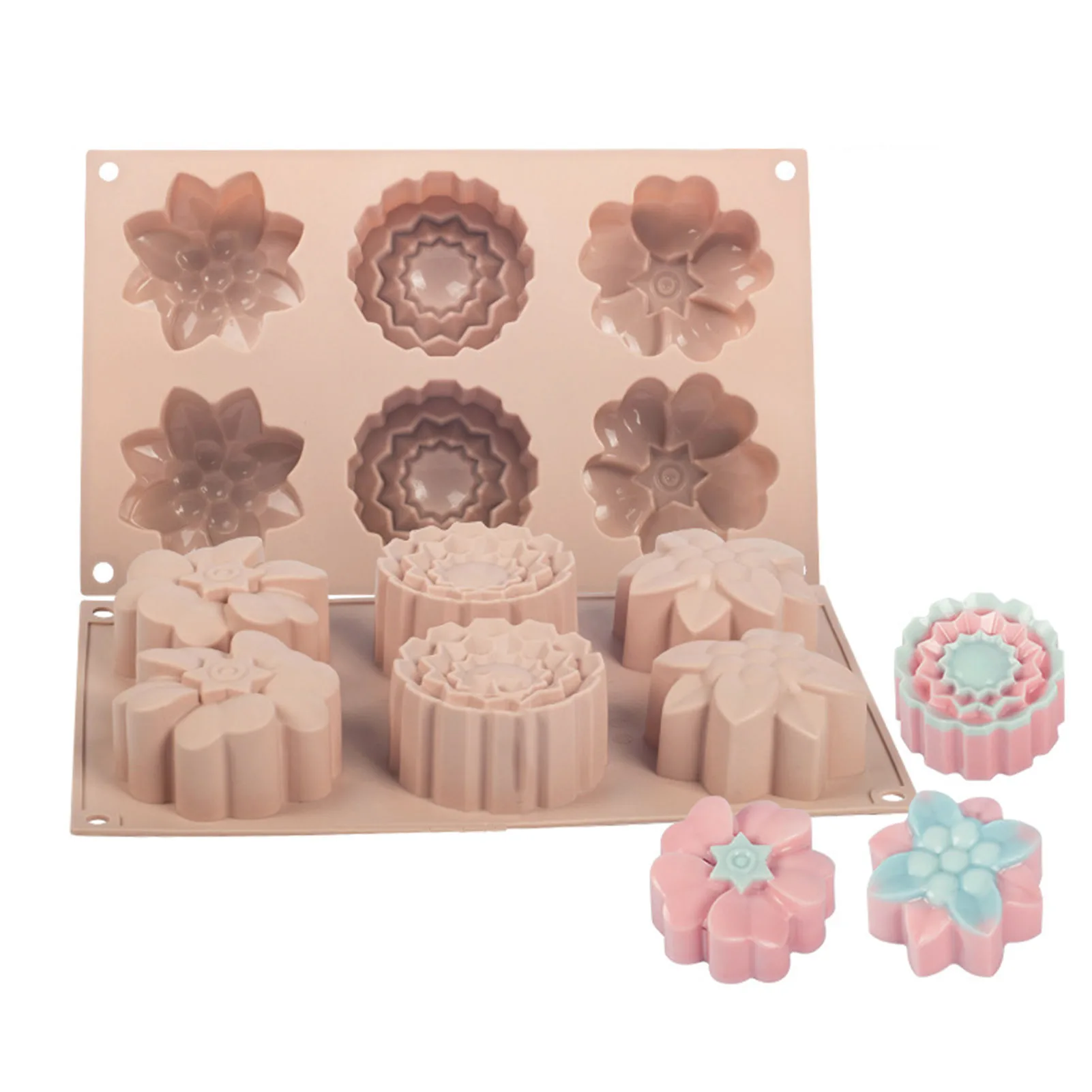 

Small Cake Flower Shape Stencil Food Grade Material Mooncake Stencil for DIY Baking Mousse Cake C44