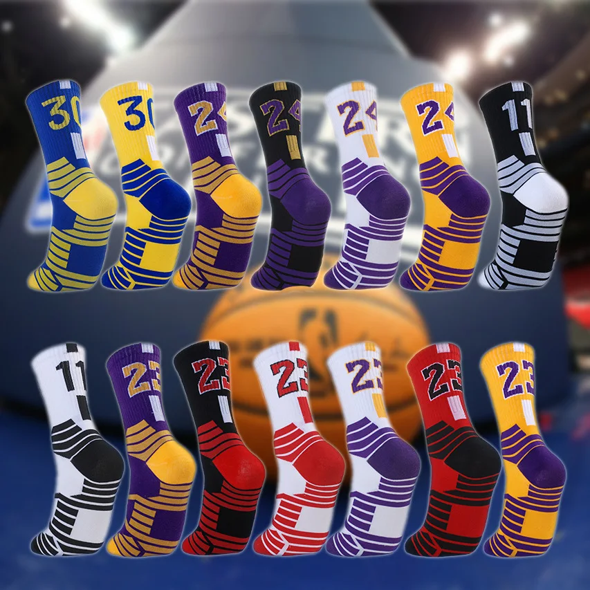 

Professional Super Star Sports Basketball Socks Hot Sell Towel Bottom Socks Stocking Elite Thick Sports Running Cycling Socks