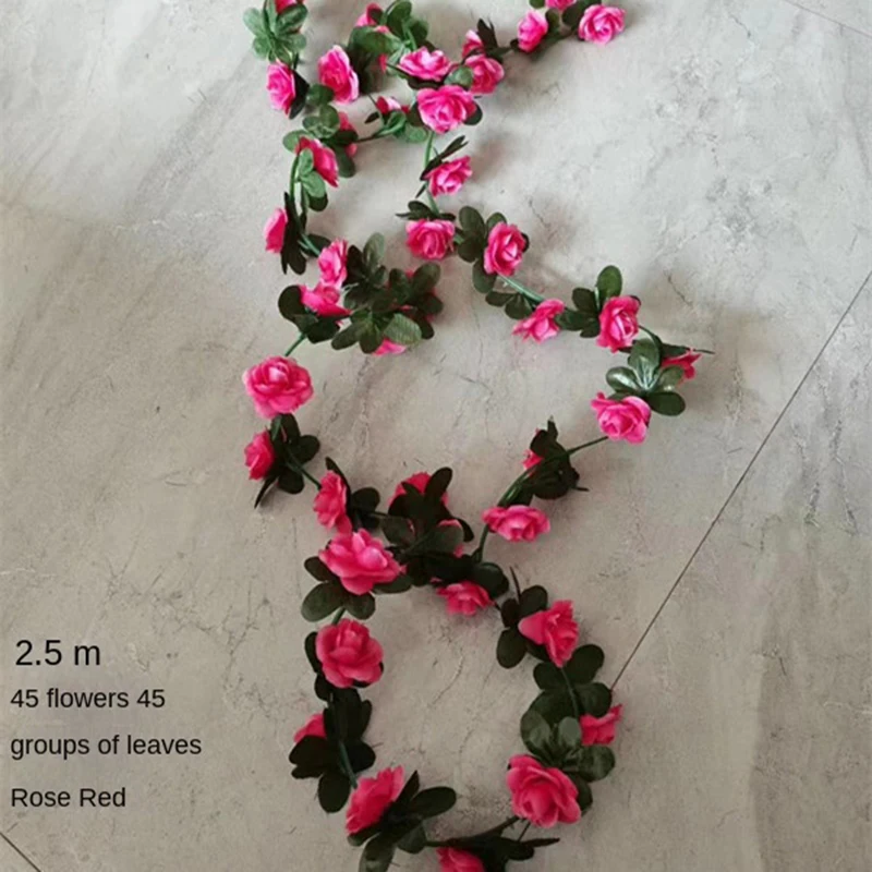 

Искусственные розы 250 см, Рождественская гирлянда для свадьбы, украшение для дома и комнаты, демисезонная садовая Арка «сделай сам», искусст...