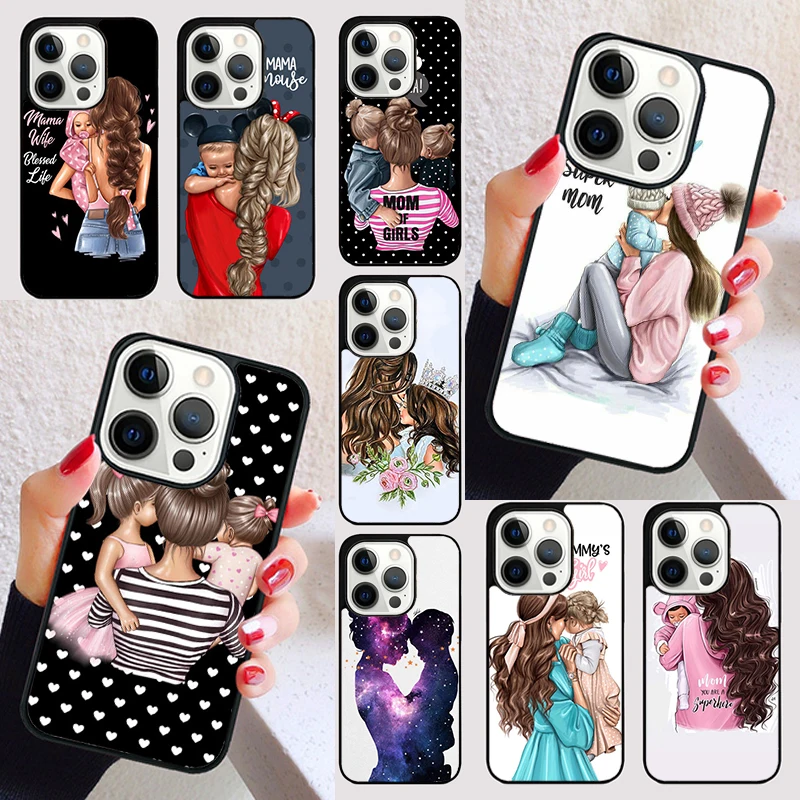 Красивый чехол для телефона Мать-дочка и сын iPhone 16 15 SE2020 6 7 8 Plus Apple 13 11 12 14 Mini Pro Max Cover