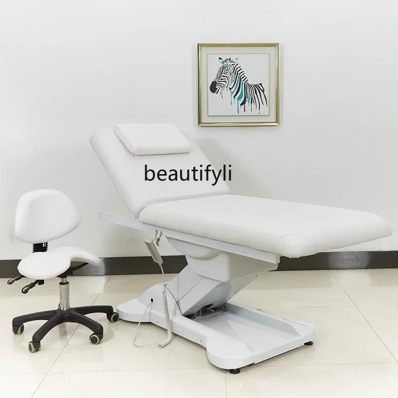 Электрическая поднятая кровать для массажа красоты тела с татуировкой складная