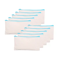 blank canvas pencil bags 10 pieces diy craft bag canvas pencil case bags for painting children school pencil case for work