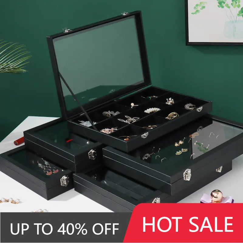 Ring Case 100 Slots Ring Box Organizer Holder Jewelry Display Storage Collector Earring Showcase Ring Tray Gift Portable Box