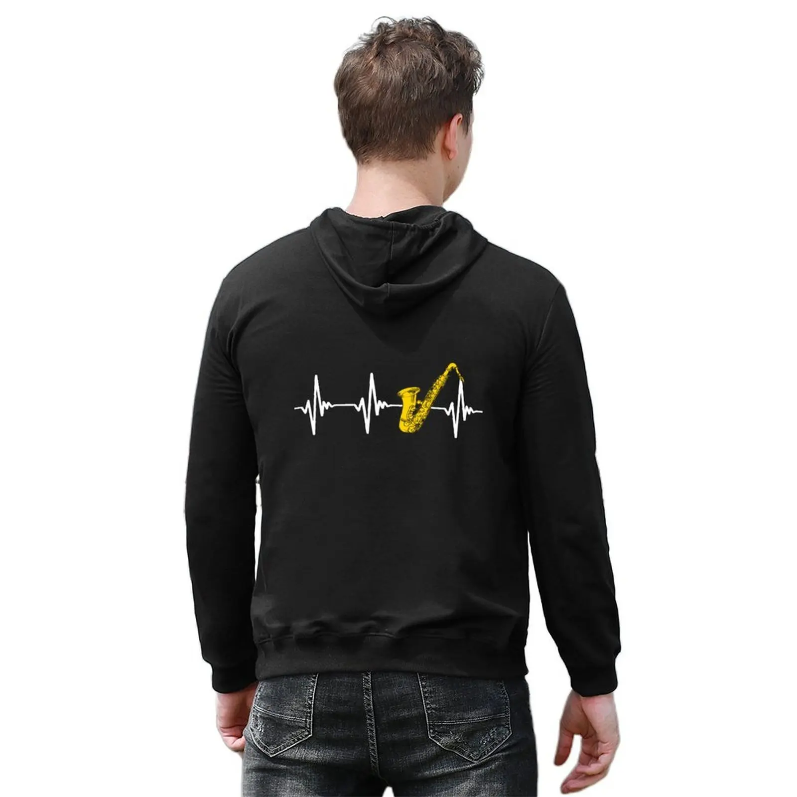Саксофон Саксофонист Heartbeat Marching Band Подарочная толстовка с капюшоном блузка мужское пальто мужская одежда мужская толстовка мужская толстовка (art.: 3920d2d2eb42e) - 3920d2d2eb42e