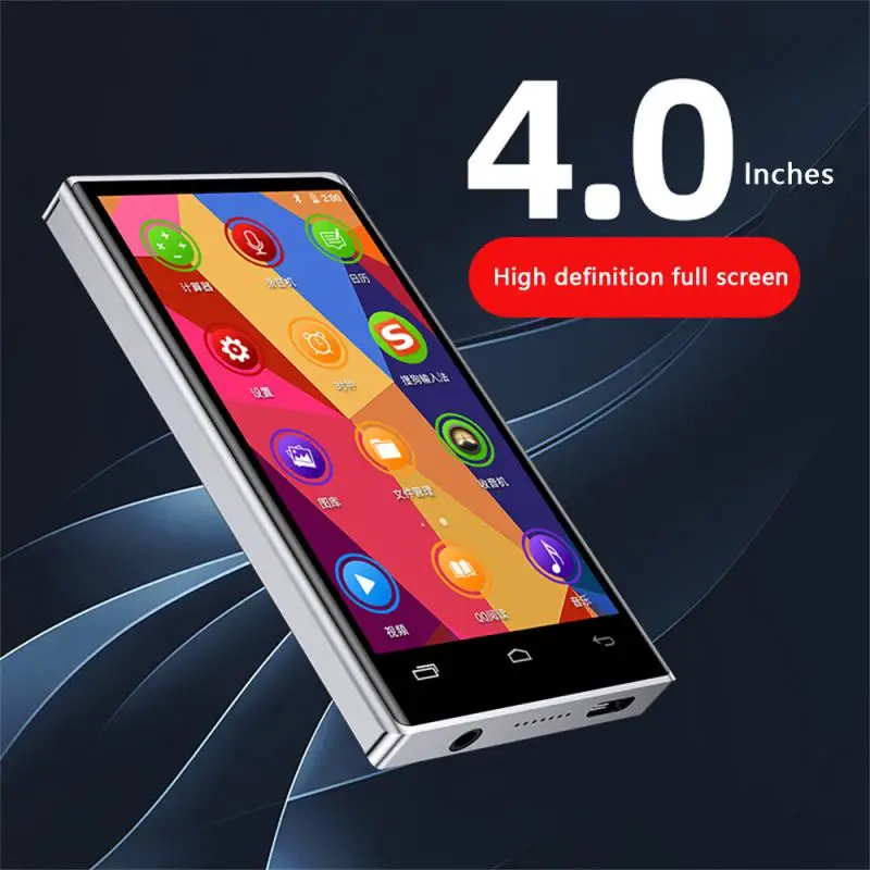 

New Bluetooth 5.0 MP5 Player 4.0 Inch Full Touch Screen FM Radio Recording E-book MP4 MP5 Music Video Player Built-in Speaker