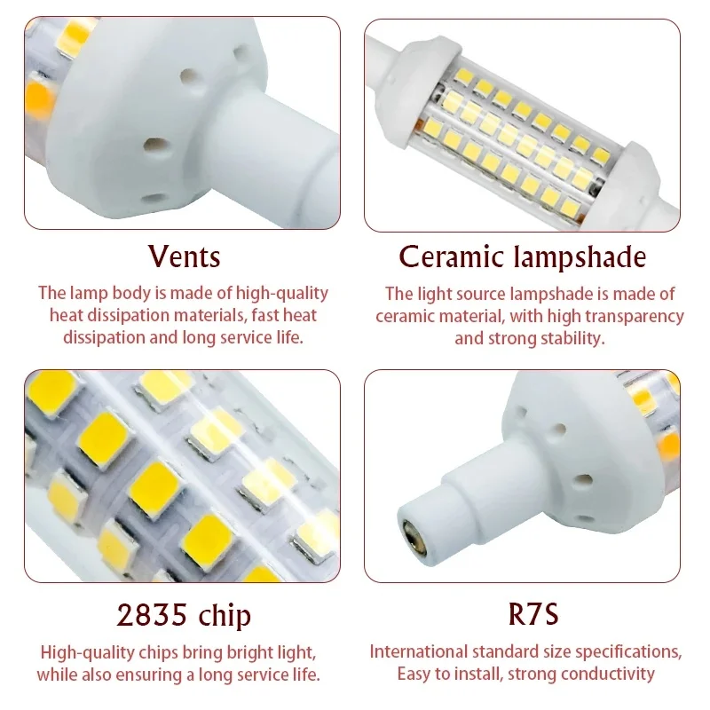 Освещение R7S 78 мм 10 Вт 118 15 135 20 r7s лампочка для освещения поверхностного монтажа 2835