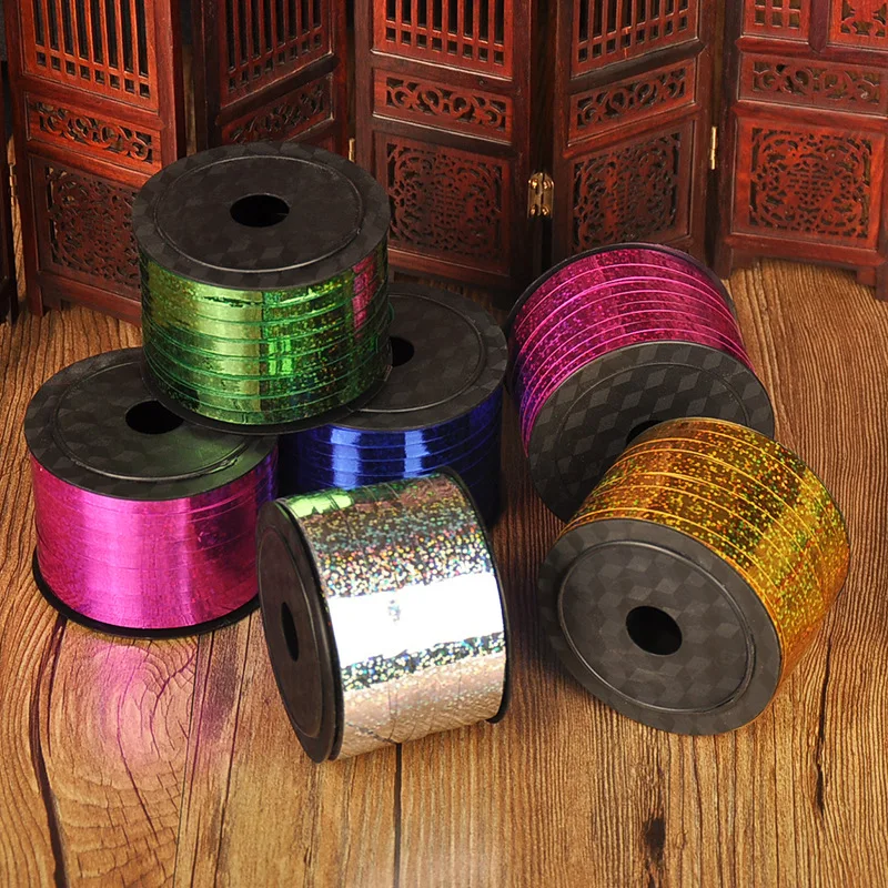 

Ynaayu 90M Laser Ribbon New Satin Ribbons Wedding Birthday Party Decorative For Balloons Gift Bag Cake Packing Ribon