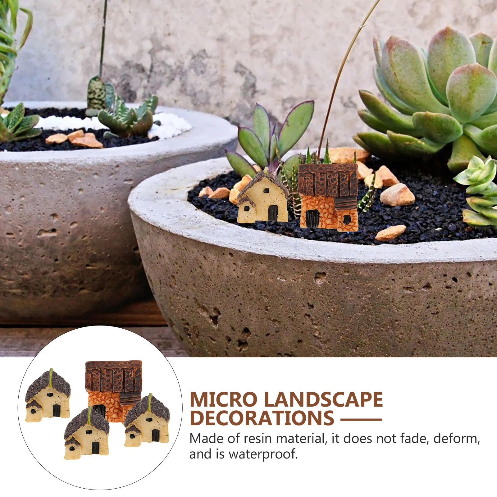 4 шт. миниатюрные домики для поделок украшения бонсай миниатюрный крошечный