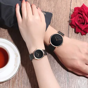 Fashion Minimalism Women Men Lover's Watches Waterproof Rose Gold Pair Couple Wristwatch Simple Casual Dress Watch Gift Clock