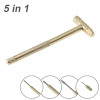 5 in 1 micro mini multifunction copper craft hammer screwdriver hand tool gold detachable screwdriver service tool