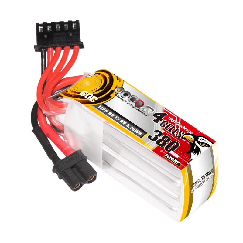 

CODDAR 4S 380MAH 60C/120C 15.2V HV Lipo Battery With XT30U-F Plug For FPV RC Tiny Drone Quadcopter Helicopter Spare Parts