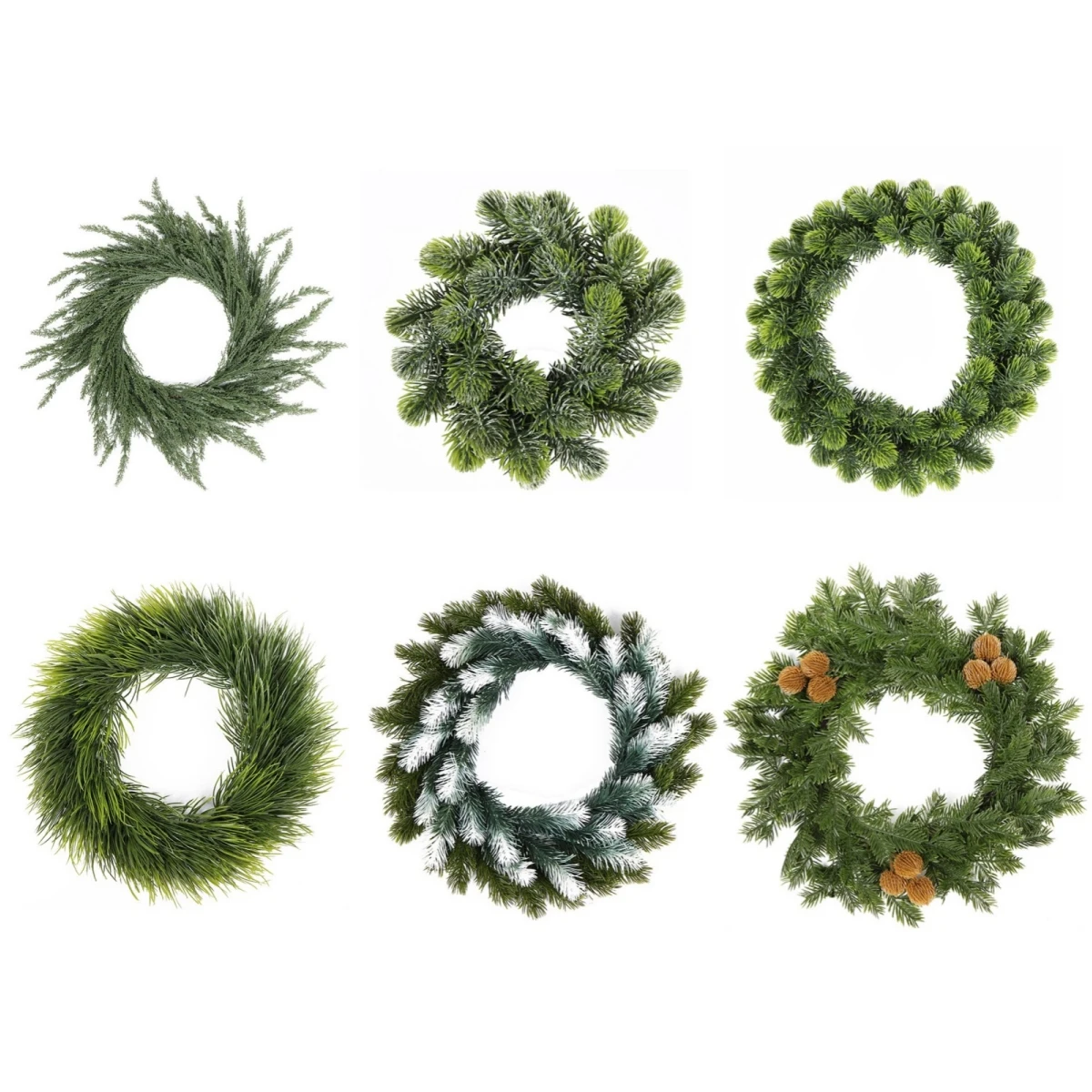 1pc Christmas Artificial Green Wreath Wedding Decorative Flowers Wreaths Home Hanging Decor 20/30/35/37/40CM