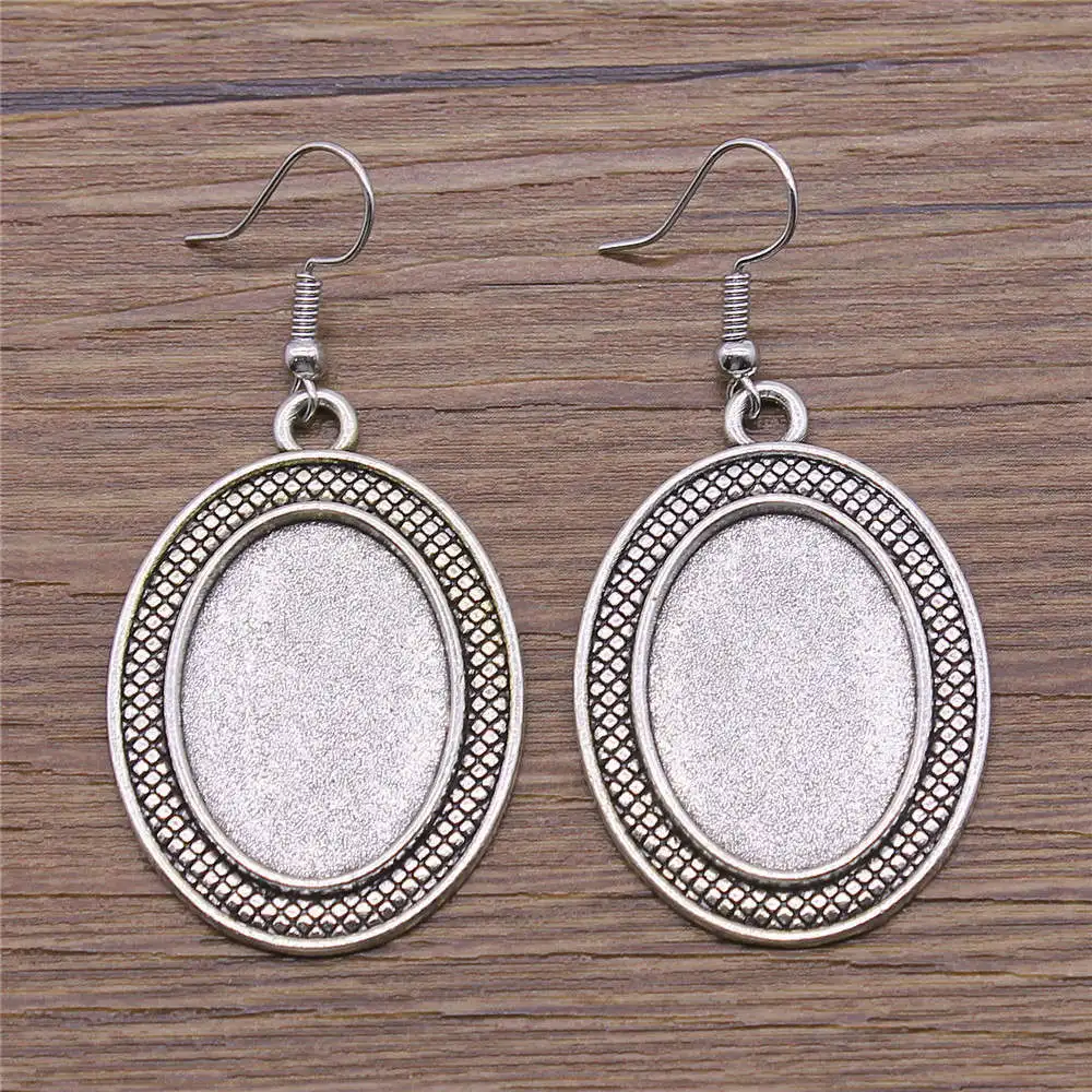 Овальные серьги в простом стиле с кабошоном для женщин