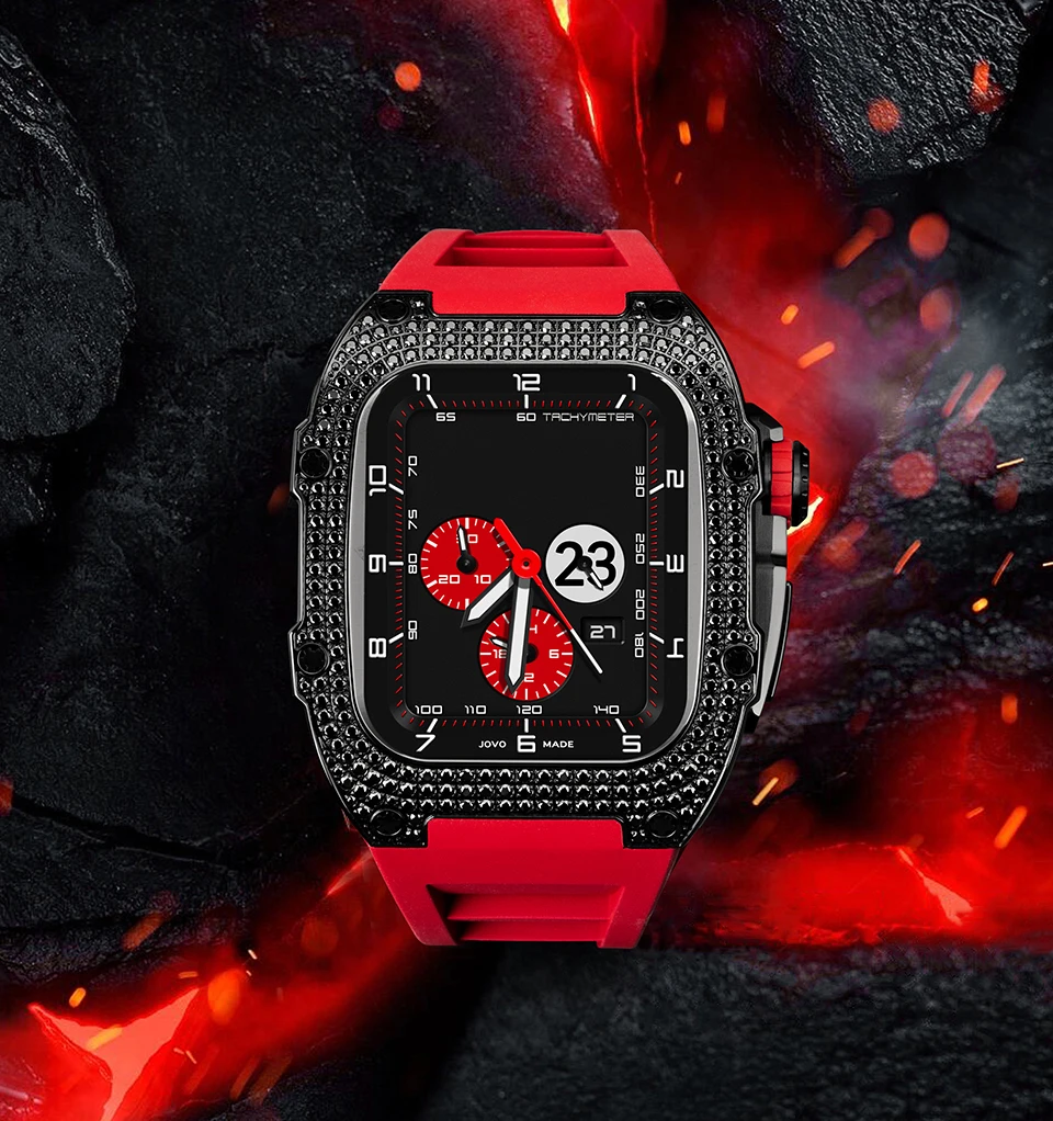 Stainless Steel For Apple Watch Mod Kit 44/45mm Luxury Diamond Inlaid Accessories Fashion Trend Apply toseries 8/7/6/5/4 Box