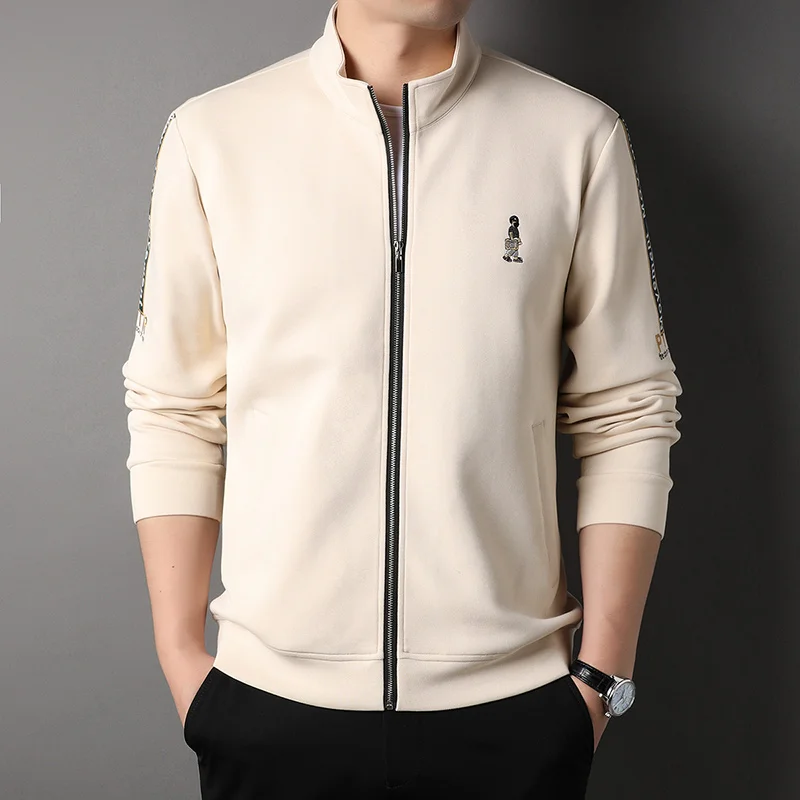 

Luxury Brand Men's Coat 2022 Autumn Trend Products High Quality Stand Collar Jacquard Embroidery Fashion Casual Men's Clothing