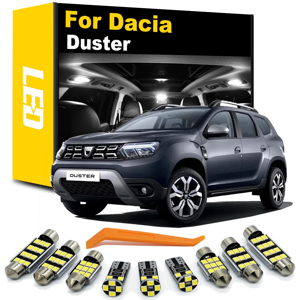 

Canbus Car LED Interior For Dacia Duster I II 1 2 MK1 MK2 2010- 2017 2018 2019 2020 2021 2022 Dome Map License Plate Light Kit