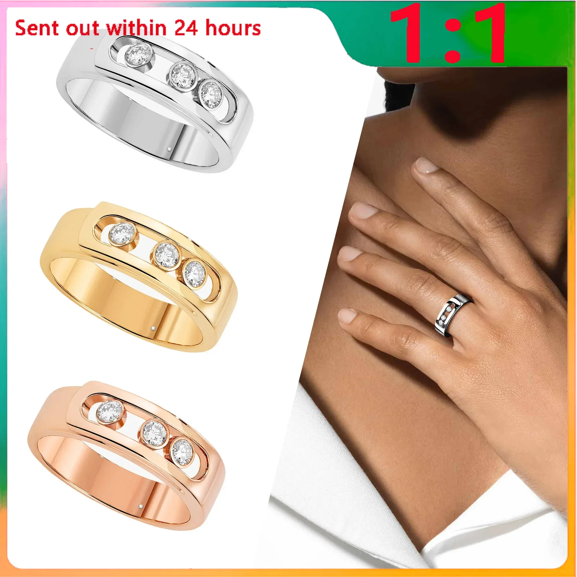 Анель prata esterlina para mulheres diamante requintado presente clássico removível