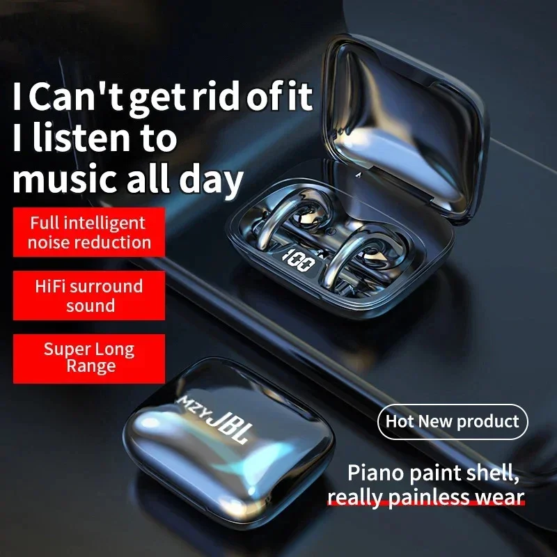 

mzyJBL BT500 Bluetooth 5.3 Earphones Ear Clip-on Headset Wireless Headphone HiFi Sound Music With Mic Earbuds For Sports Running