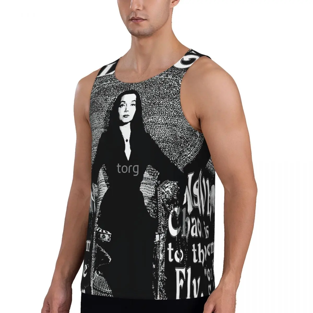 Фото Быстросохнущая рубашка без рукавов Morticia Addams Gym Tank Muscle, дышащий жилет для бодибилдинга №2