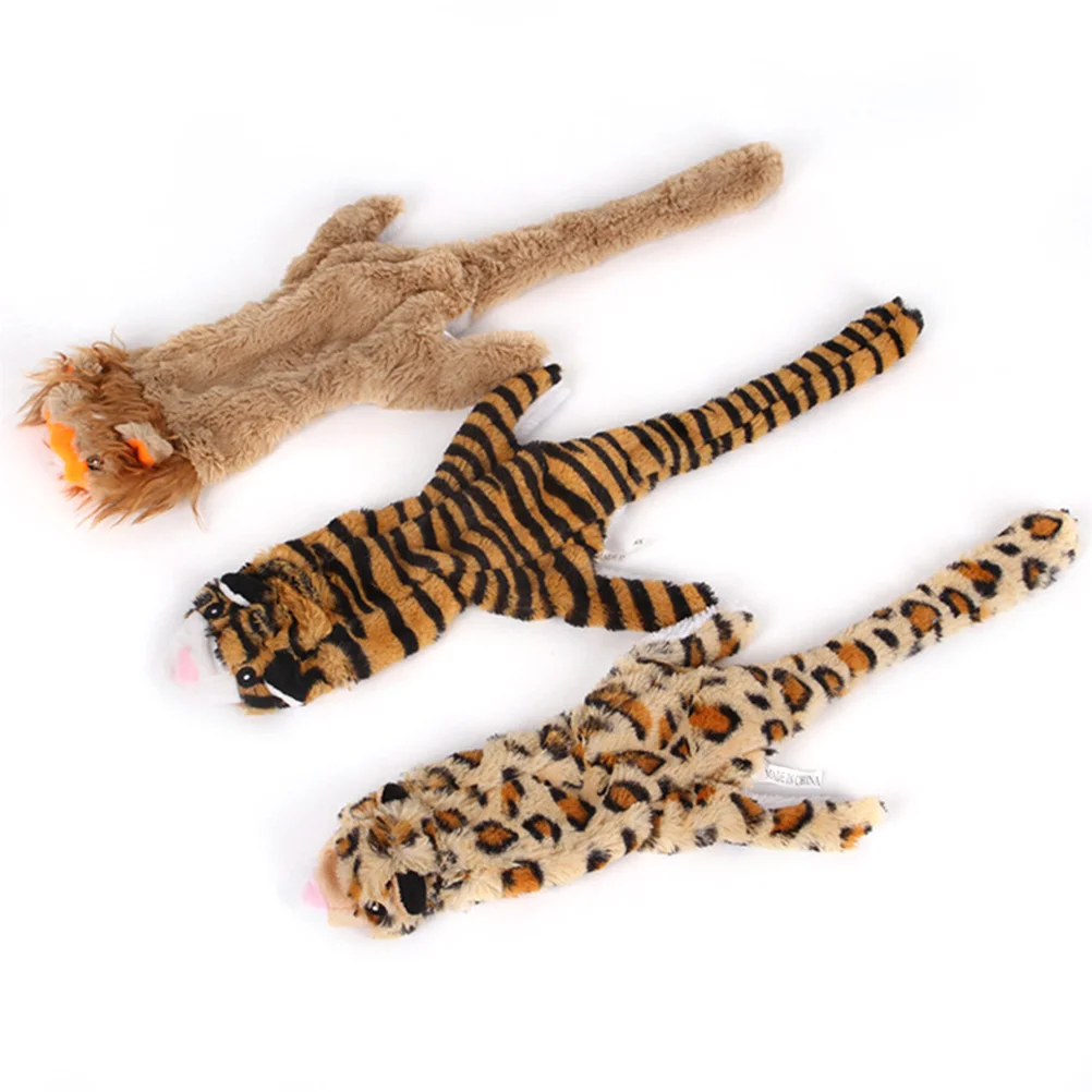 

Stuffingless Dog Toys with Squeaker Durable No Stuffing Dog Squeaky Toys Flat Lion Plush Dog Chew Toys for Pets accessories