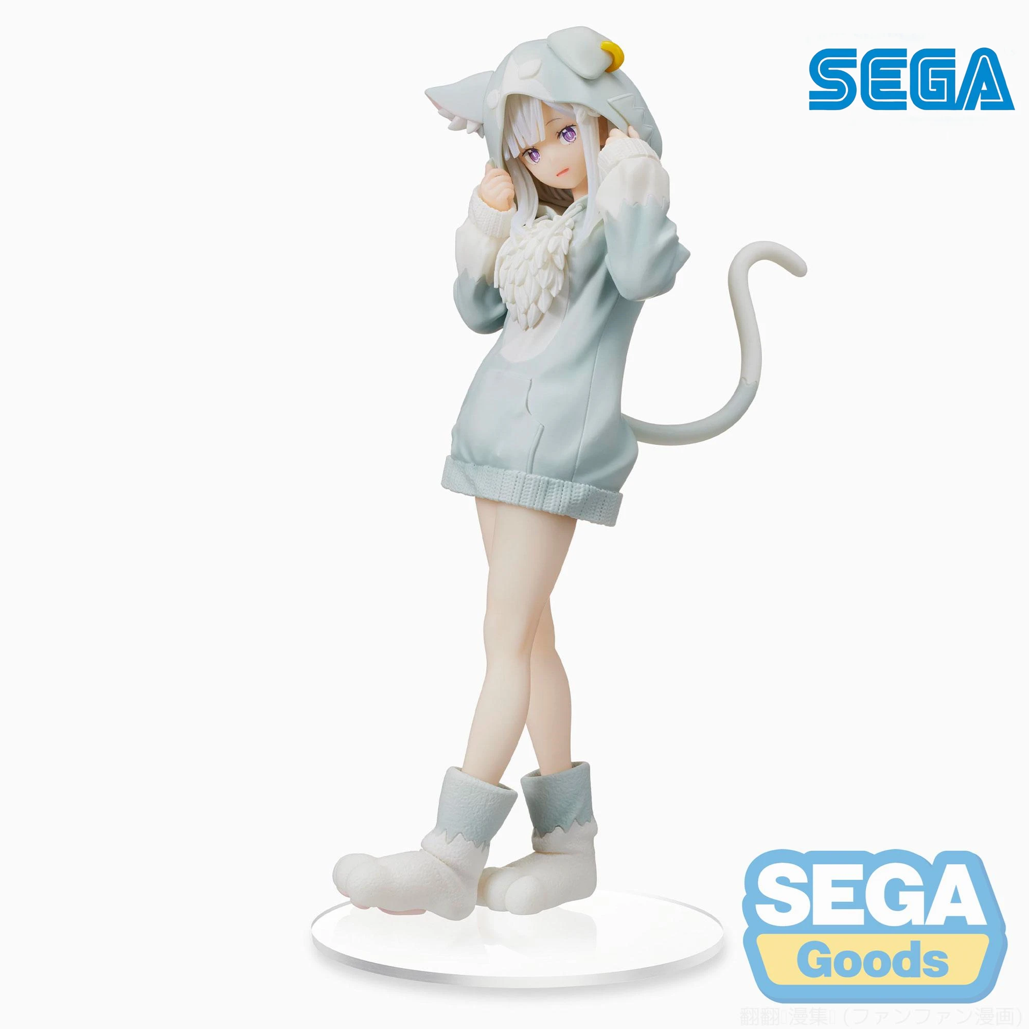 

Sega Original SPM Life In A Different World From Zero Emilia Great Spirit Pack Anime Figur Plastic Mode Toy Figurin Cute Kawaii