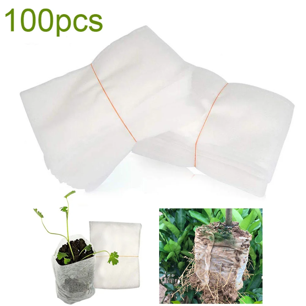 

100pcs 8*10cm Garden Tools Non-woven Nursery Plant Grow Bag Fabric Pots Biodegradable Eco-Friendly Planting Bags