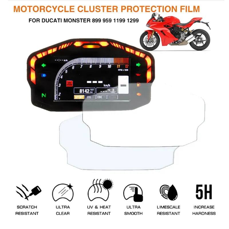 

Motorcycle Cluster Scratch Protection Film Screen Protector For Ducati Panigale 899 959 1299 1199
