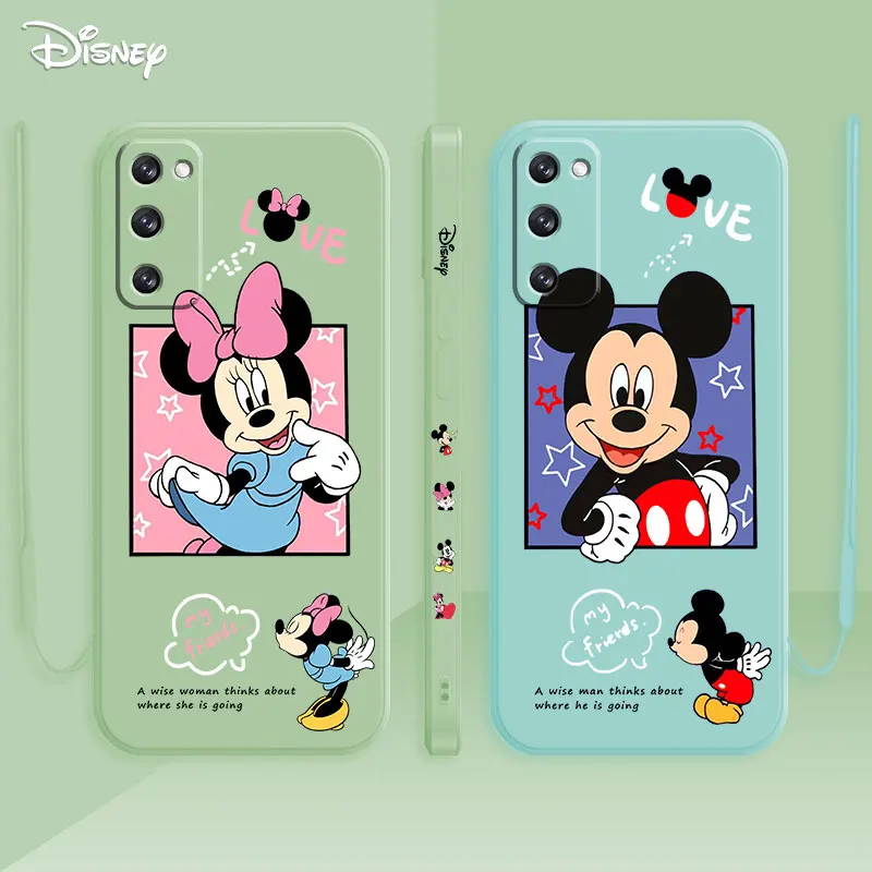 

Mickey Mouse Cartoon Cover For Samsung Galaxy S22 S21 S20 FE S10 Plus S10e S9 S8 Note 10 20 Ultra 5G Liquid Silicone Phone Cases