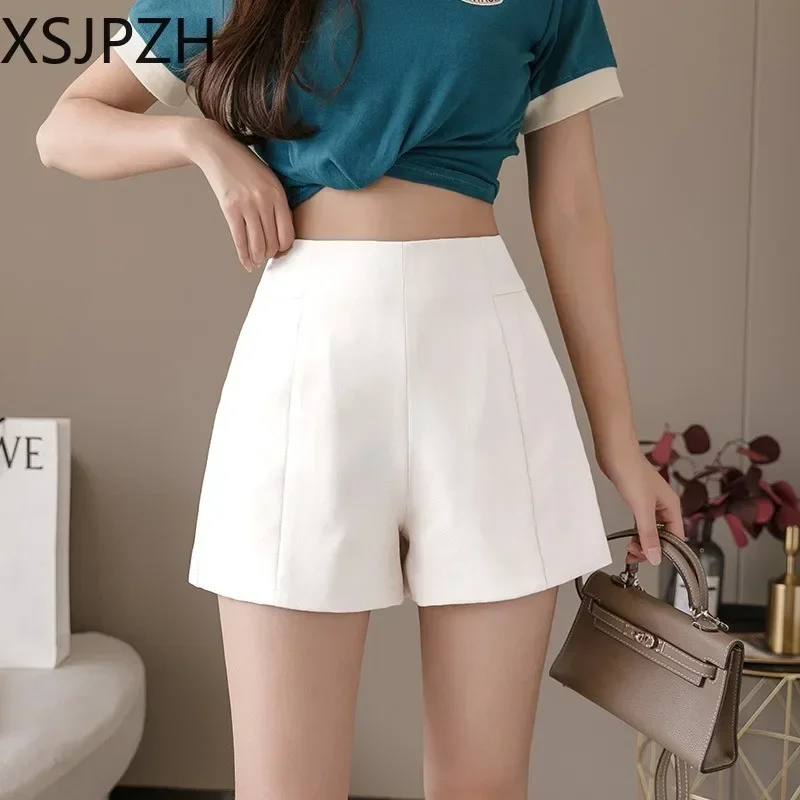 

Xsjpzh Summer Black Wide-leg A-line Versatile Pants Women 2023 New High-waisted Temperament Shorts Female Wear Tide Trousers