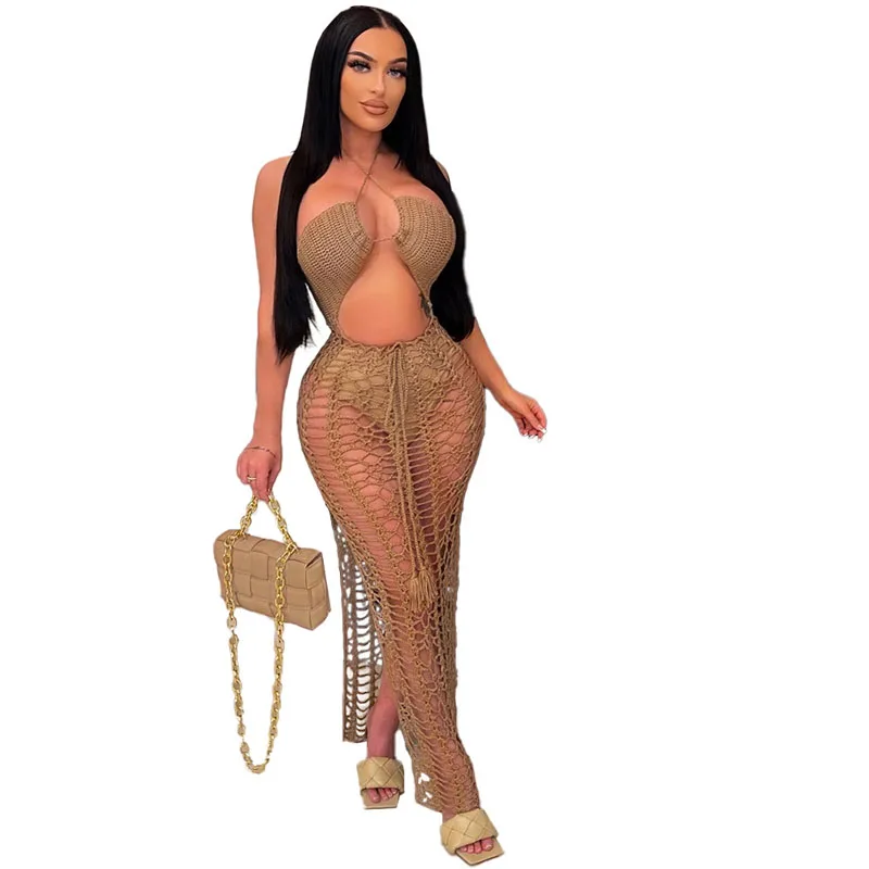 Сексуальный Вязаный Кружевной Женский Комплект Бикини На Одно Плечо С Открытой