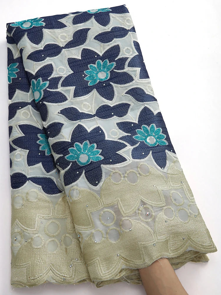 

Zhenguiru African Cotton Lace Fabric Swiss Voile Laces In Switzerland Nigerian Embroidery Dry Fabrics For Women Dress A2865