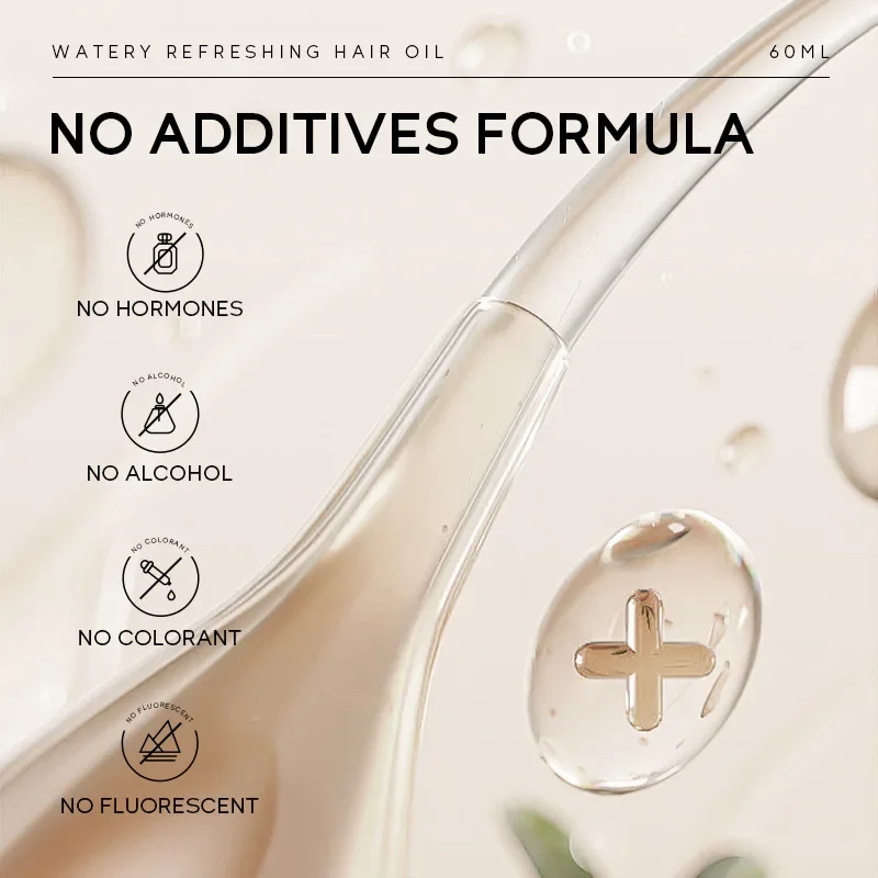 Фото 60 мл LAIKOU водянистое освежающее масло для волос, гладкое и шелковистое марокканское аргановое масло для волос, увлажняющее, питательное, повышающее блеск, ЗАКАЗ для волос №5