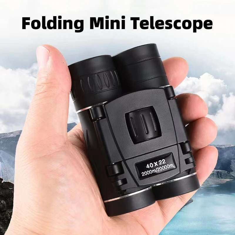 

40x22 Профессиональный бинокль портативный HD мощный телескоп складной мини телескоп дальний бинокль для охоты путешествия