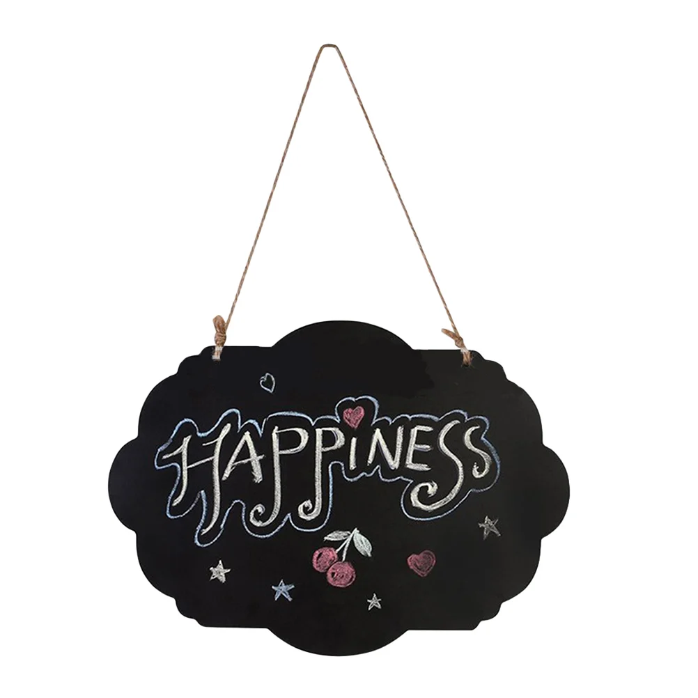 

1pc Message Board DIY Hanging Rope Double-Sided Wave Shape Blackboard for Home
