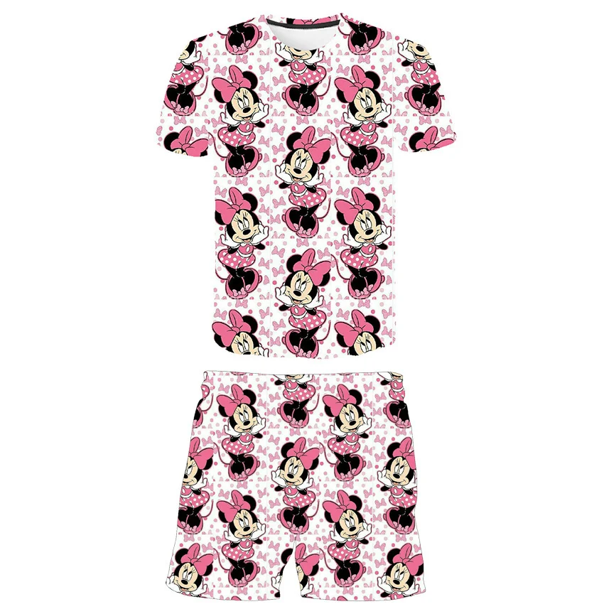

Baby Summer Disney Mickey Clothing Sets Mickey Mouse Girls T Shirts + Short Pants 2pcs Kids Cartoon Costumes Outfits 1-14 Years