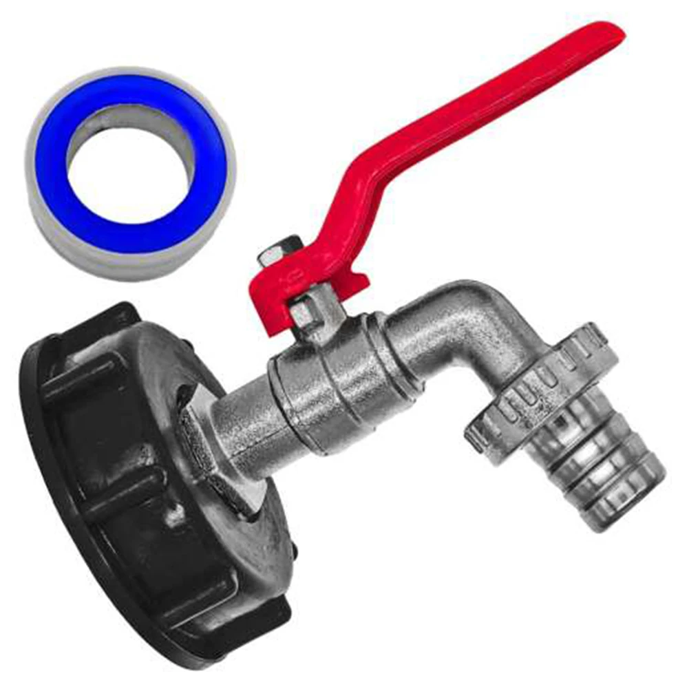 

S60x6 Thread IBC Tank Tap Rain Garden Tank Lid Adapter 1/2'' Water Coupling Faucet 1000 Litres Garden Hose Connection