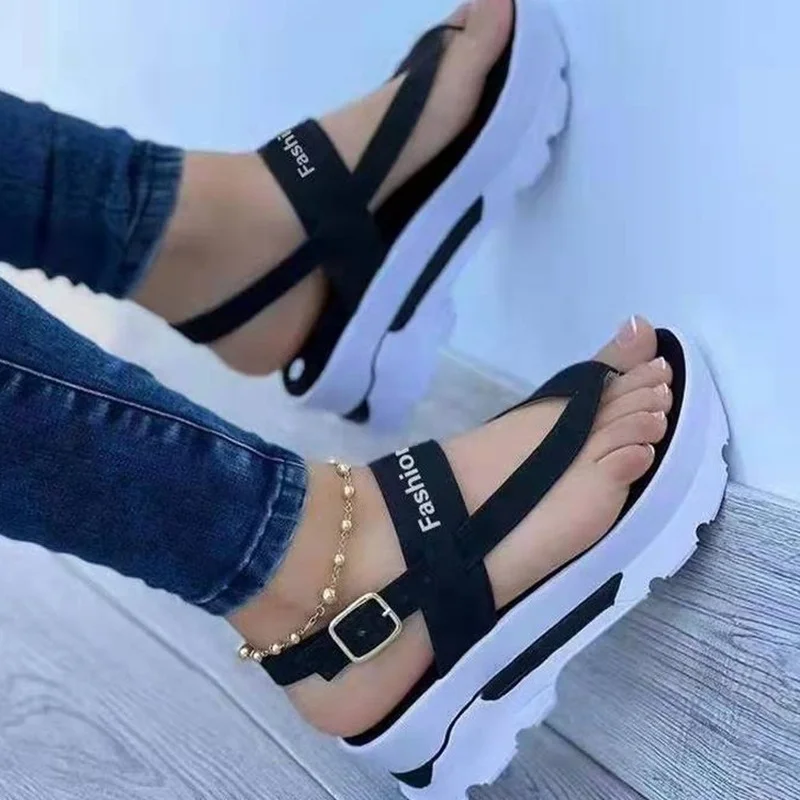 

Fashion Wedge Sandals Women Platform Shoes Women Flip Flops Casual Plus Size Thick Bottom Ladies Sneakers Outer Wear Sandals
